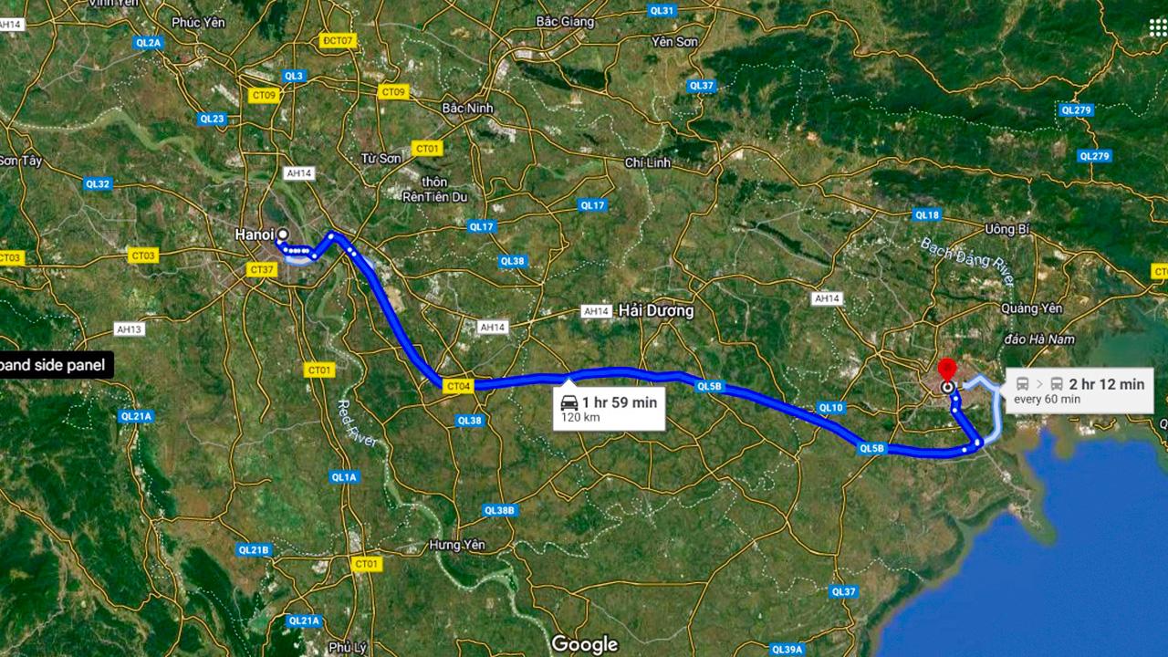 Hà Nội Hải Phòng bao nhiêu km? Khoảng cách đo trên Google map